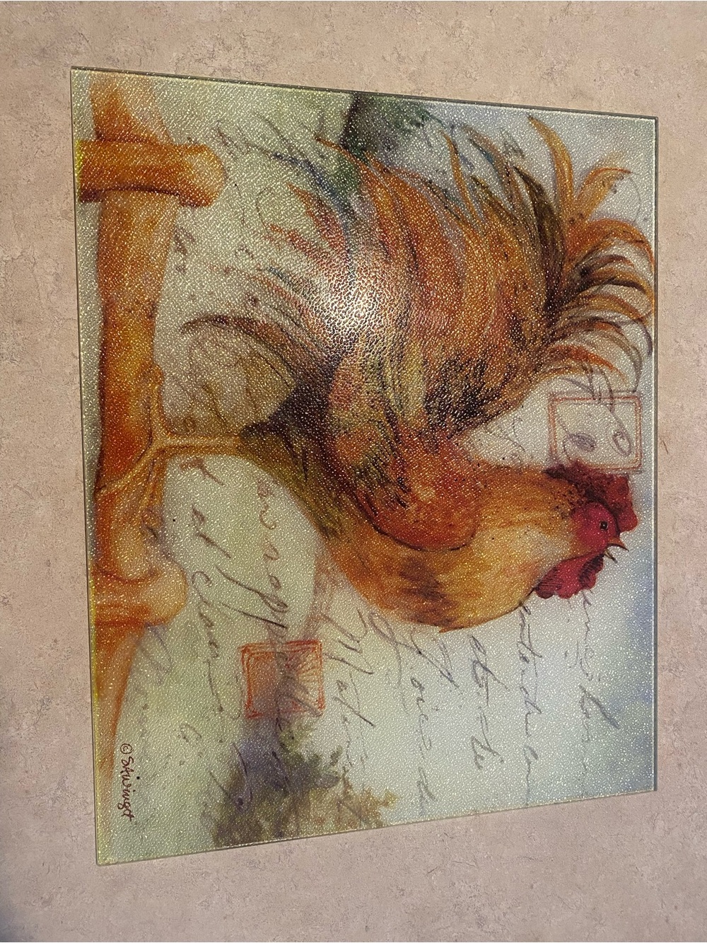Decorative Rooster cutting board